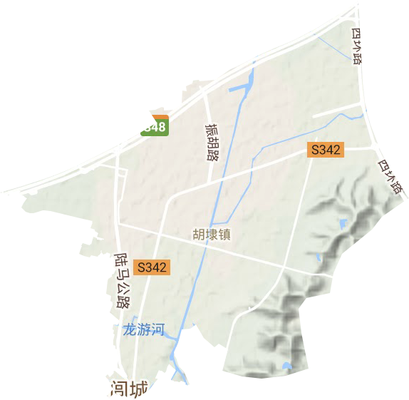 胡埭镇地形地图