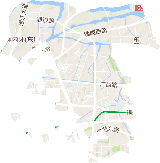 广益街道地形地图