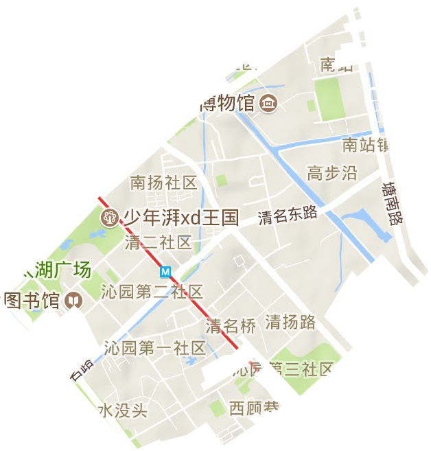 清名桥街道地形地图