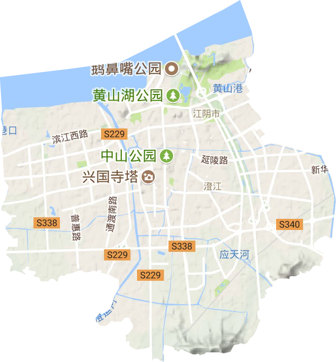 澄江街道地形地图