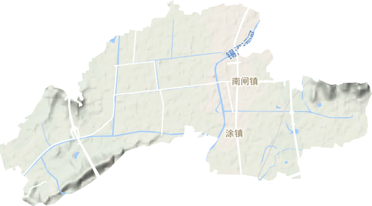 南闸街道地形地图