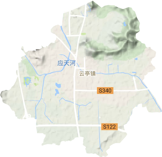 云亭街道地形地图