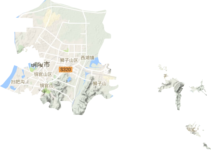 铜官区地形地图