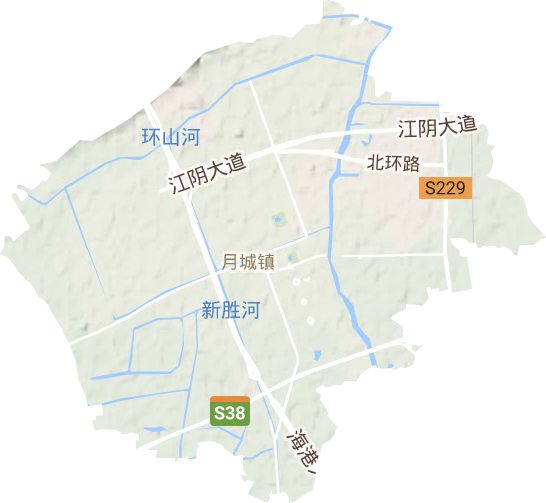 月城镇地形地图