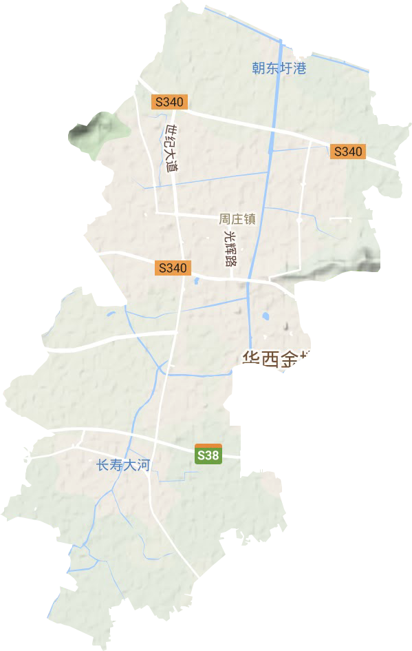周庄镇地形地图