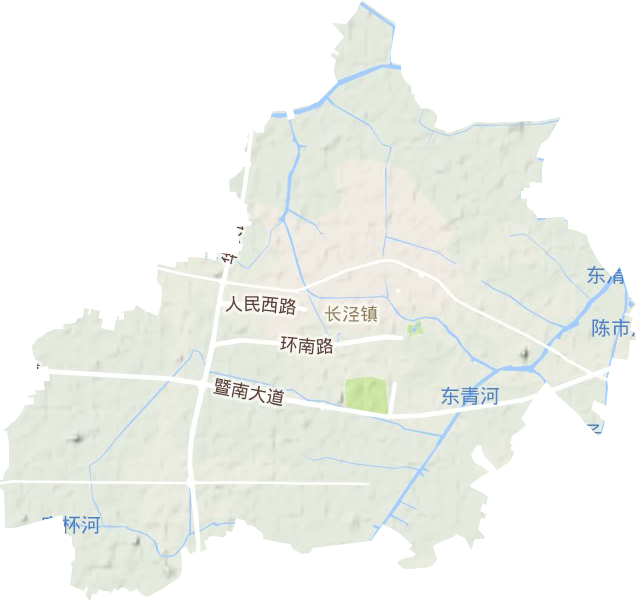 长泾镇地形地图