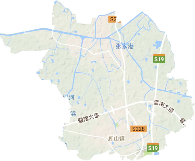 顾山镇地形地图