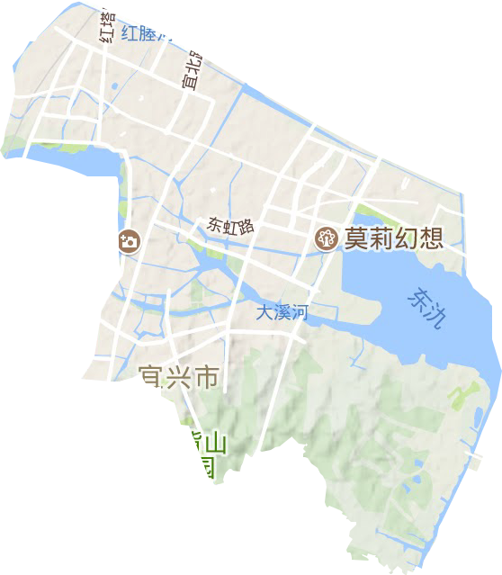 宜城街道地形地图