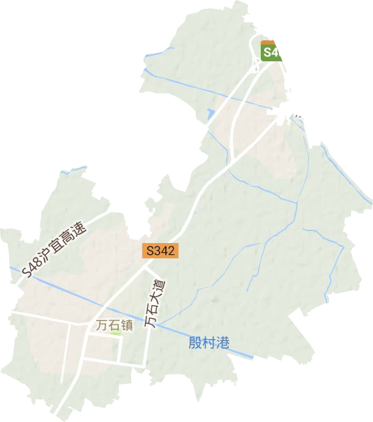 万石镇地形地图