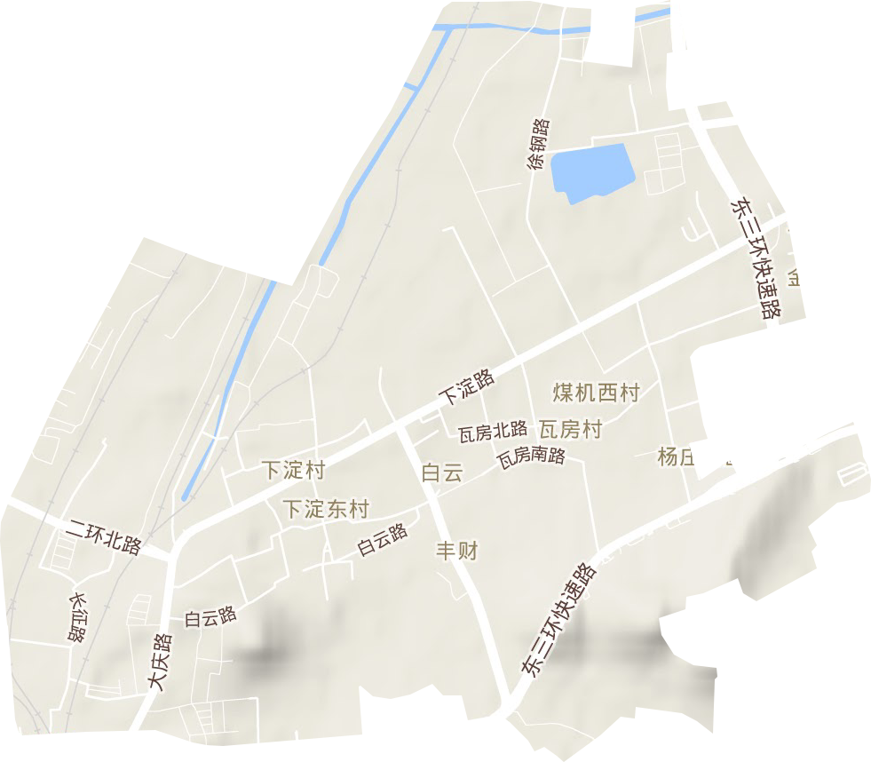 丰财街道地形地图