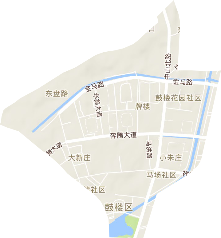 牌楼街道地形地图