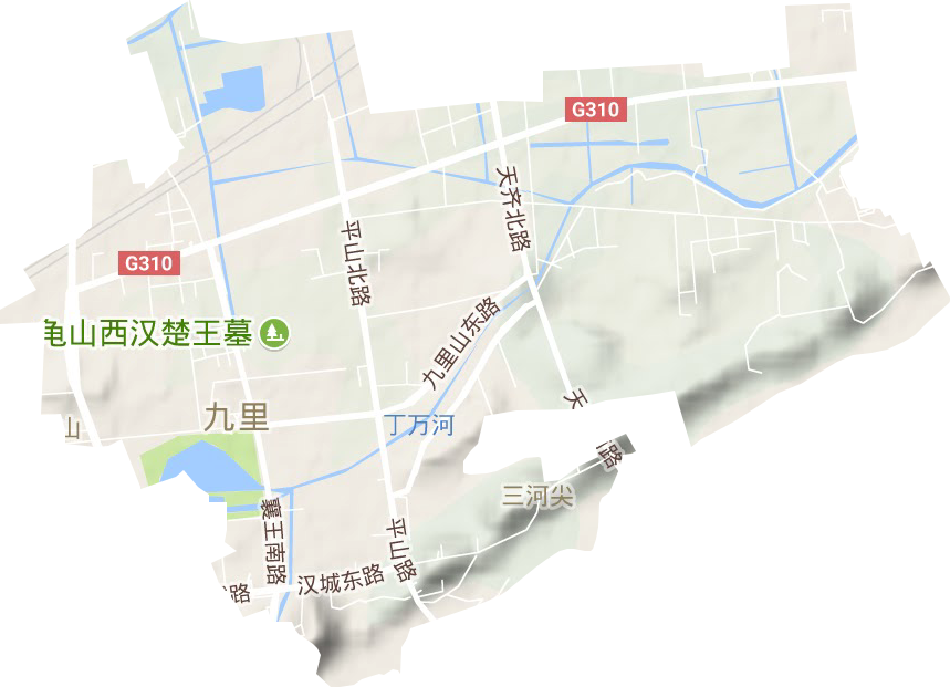 九里街道地形地图