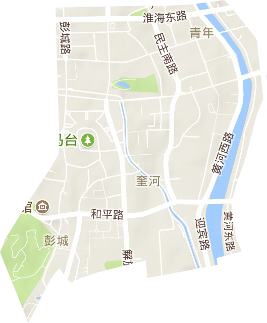 彭城街道地形地图