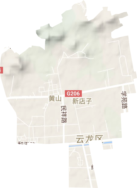 黄山街道地形地图