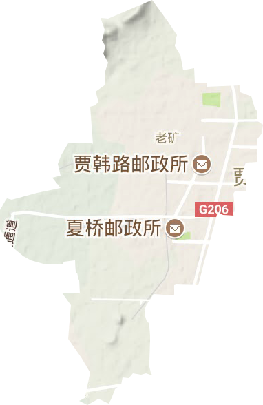 老矿街道地形地图