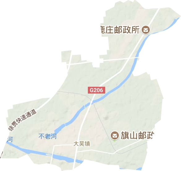 大吴街道地形地图