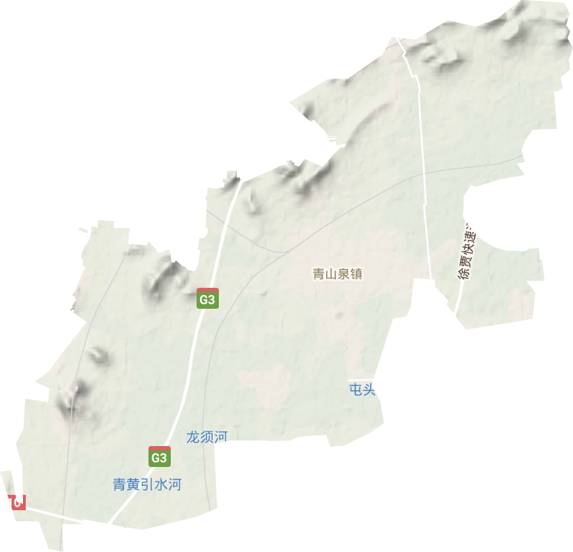 青山泉镇地形地图