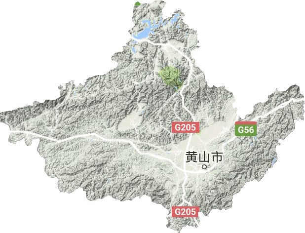 黄山市地形地图