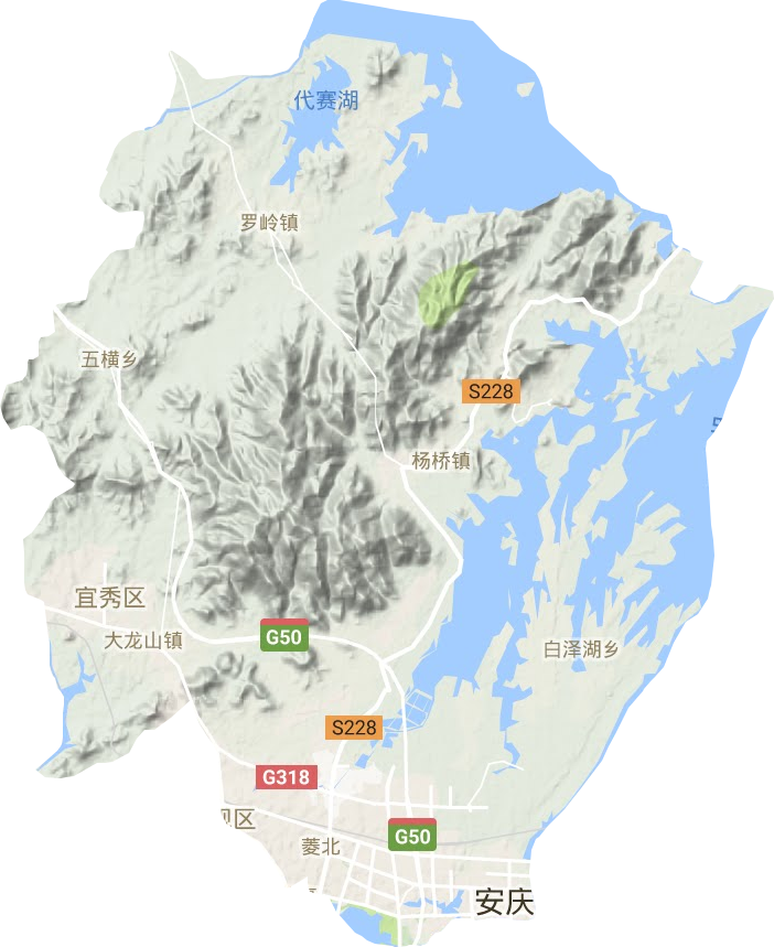 宜秀区地形地图