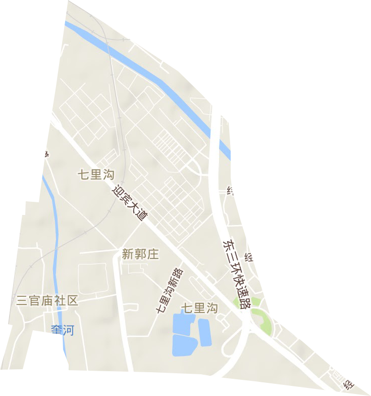 七里沟街道地形地图