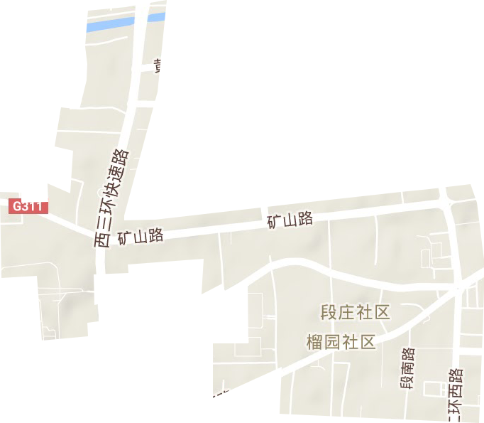 段庄街道地形地图