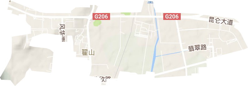 翟山街道地形地图