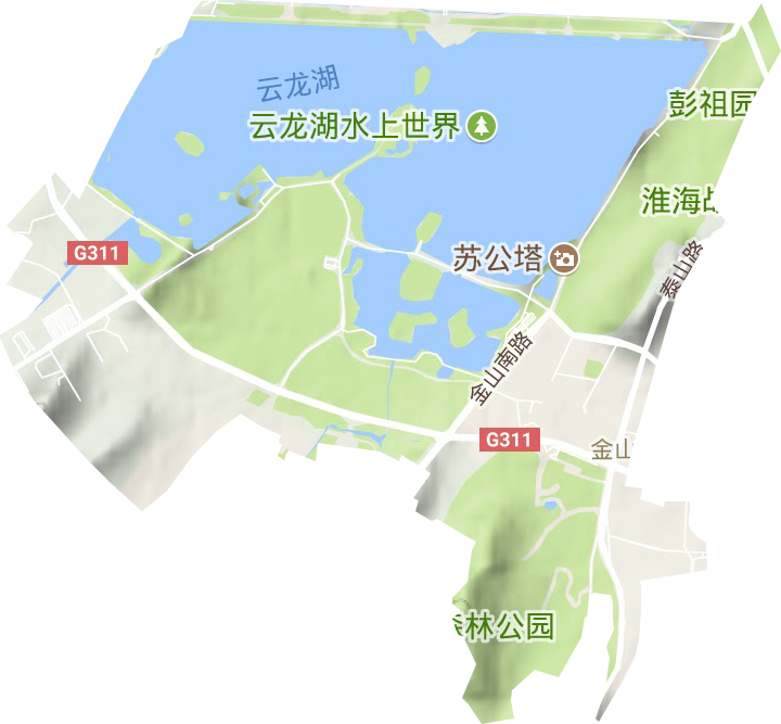 金山街道地形地图