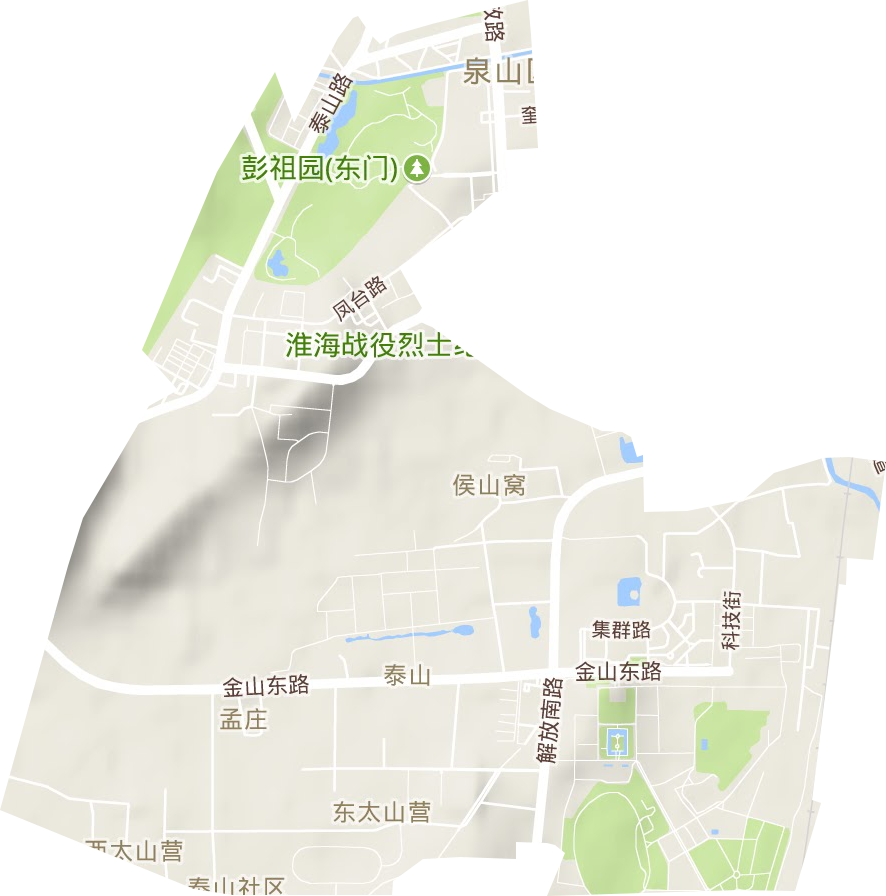 泰山街道地形地图
