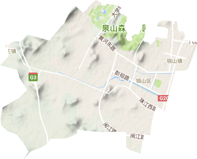铜山街道地形地图