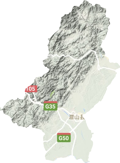 潜山市地形地图