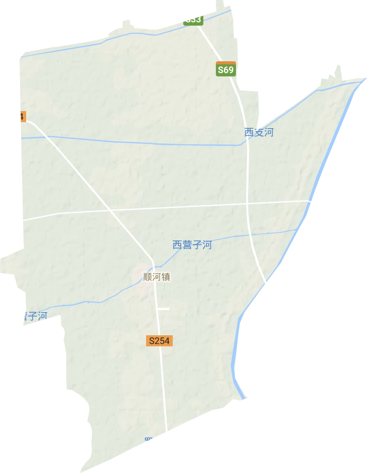 顺河镇地形地图