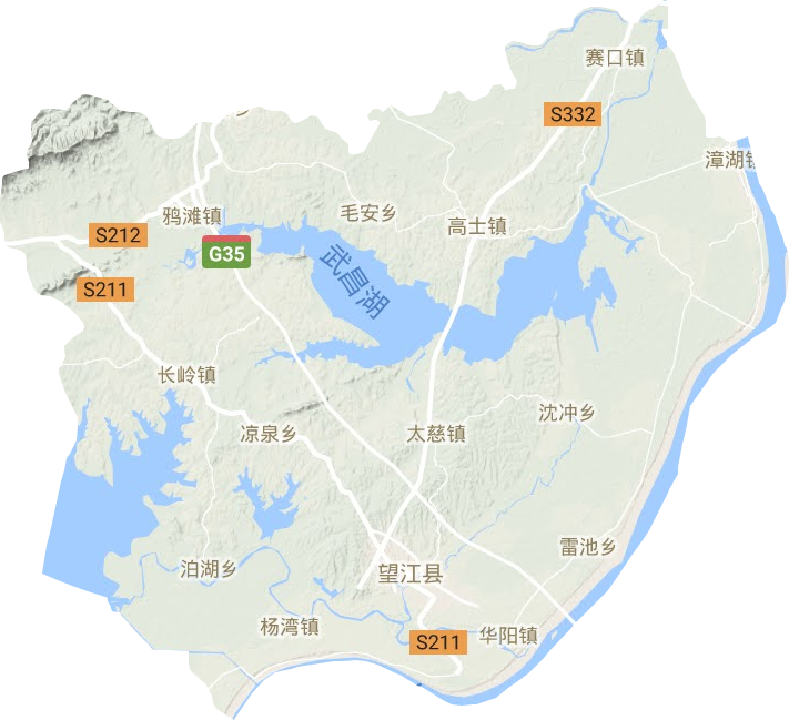 望江县地形地图