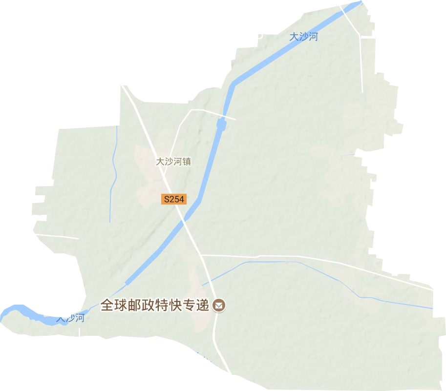 大沙河镇地形地图