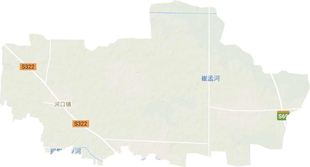 河口镇地形地图