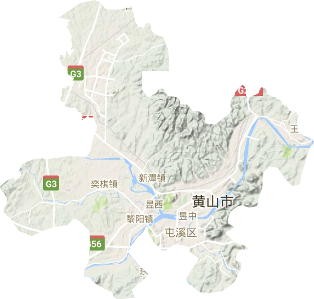 屯溪区地形地图