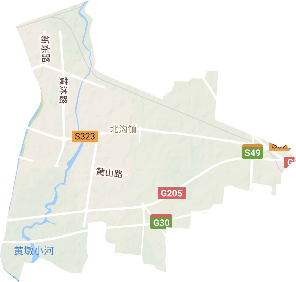 北沟街道地形地图