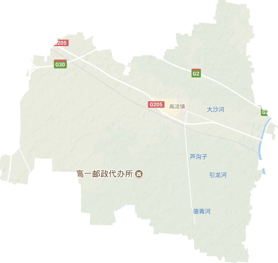 高流镇地形地图