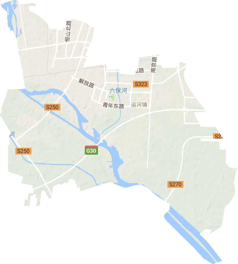 运河街道地形地图