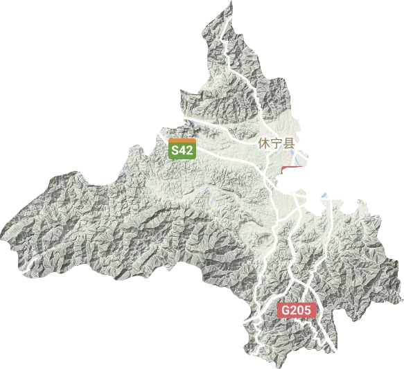 休宁县地形地图