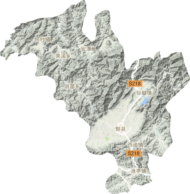 黟县地形地图