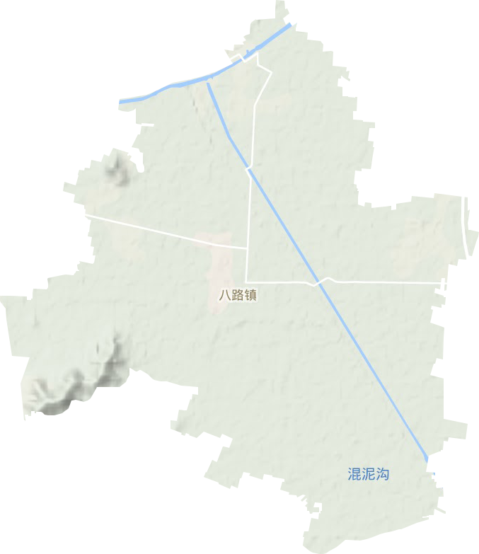 八路镇地形地图