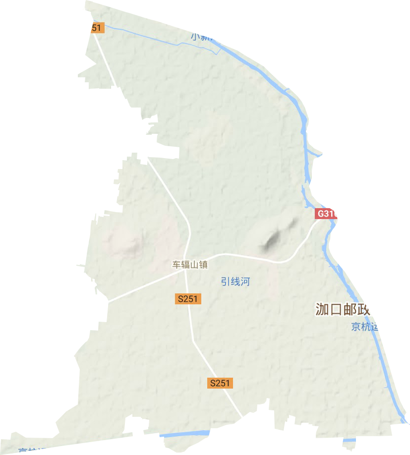 车辐山镇地形地图
