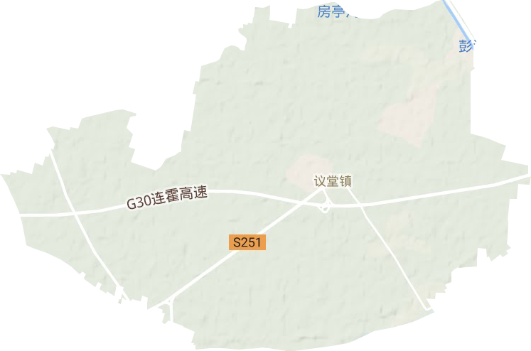 议堂镇地形地图