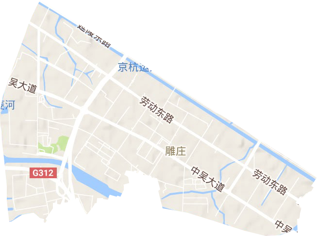 雕庄街道地形地图