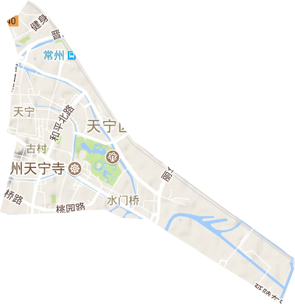 天宁街道地形地图