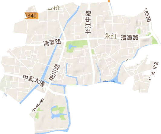 永红街道地形地图