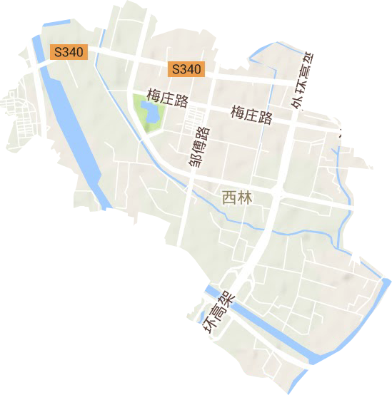 西林街道地形地图