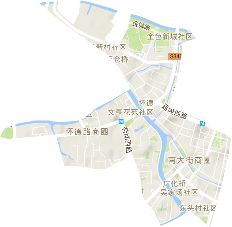 南大街街道地形地图