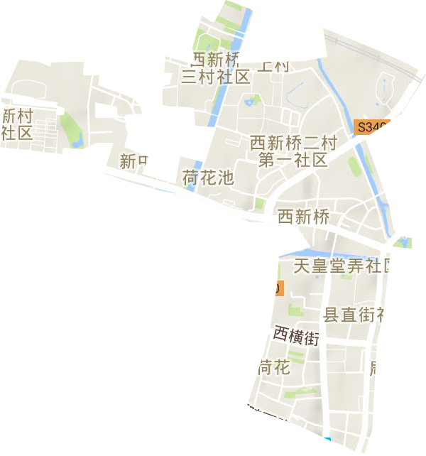 荷花池街道地形地图