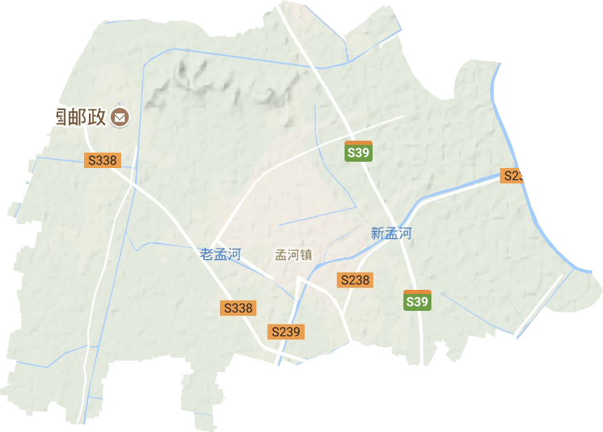 孟河镇地形地图